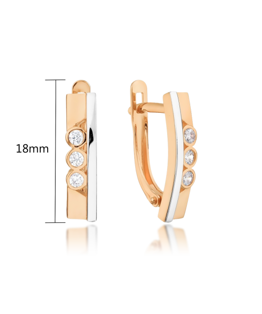 Auksiniai auskarai su cirkoniais  - Goldinga