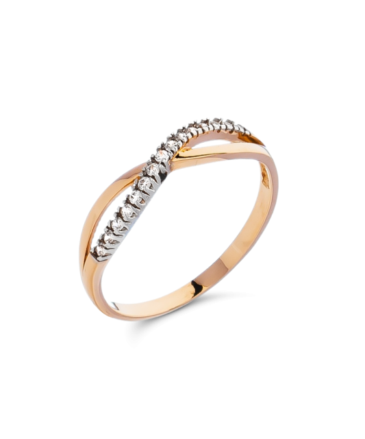 Auksinis žiedas su cirkoniais  - Goldinga