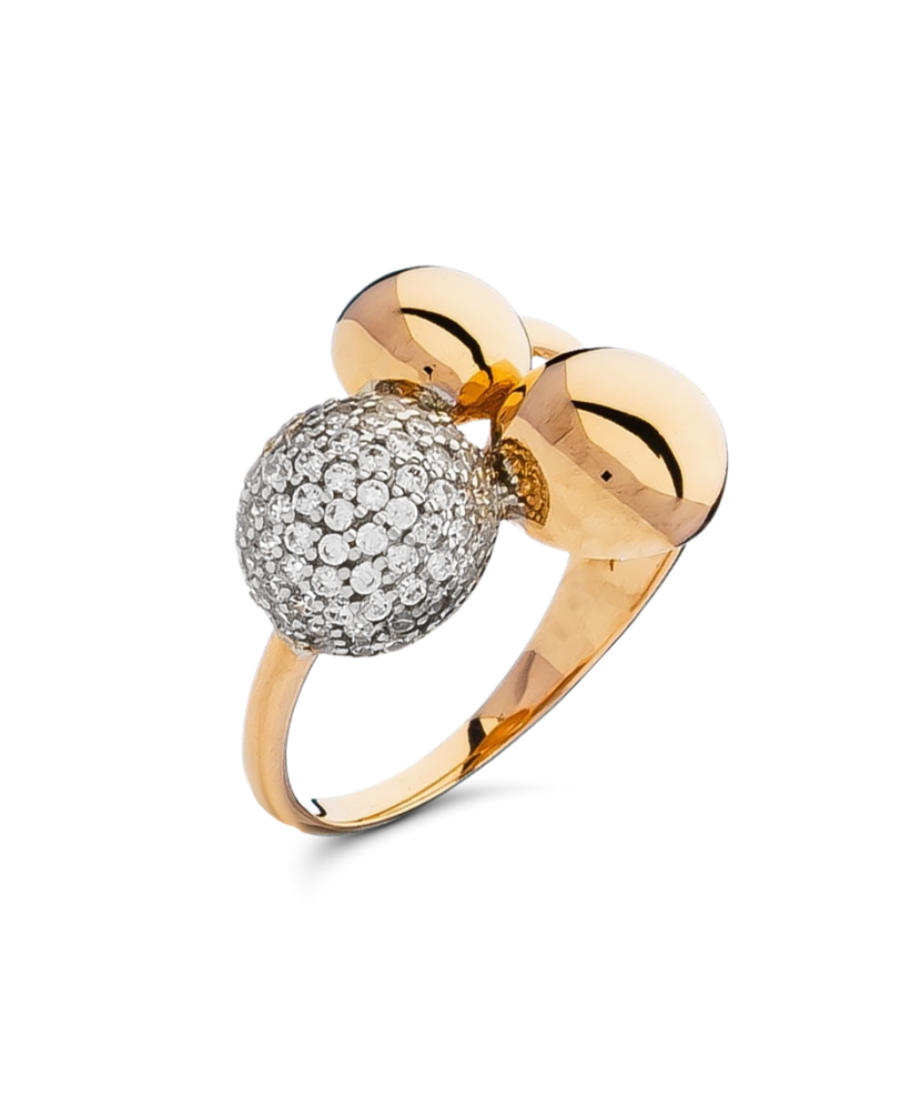 Gold ring with zircons