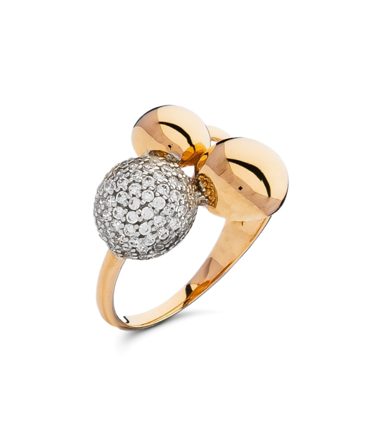 Gold ring with zircons
