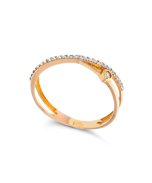 Gold ring with zircons
