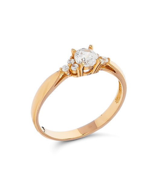 Gold ring with zircons