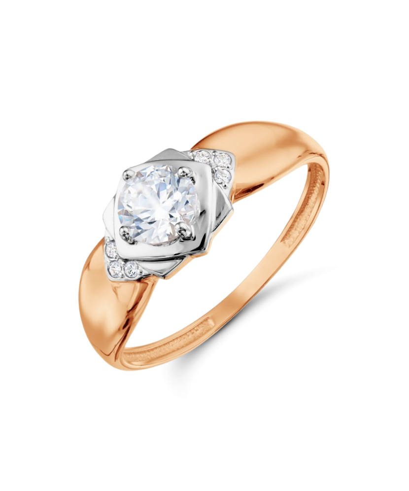 Gold ring with zircons