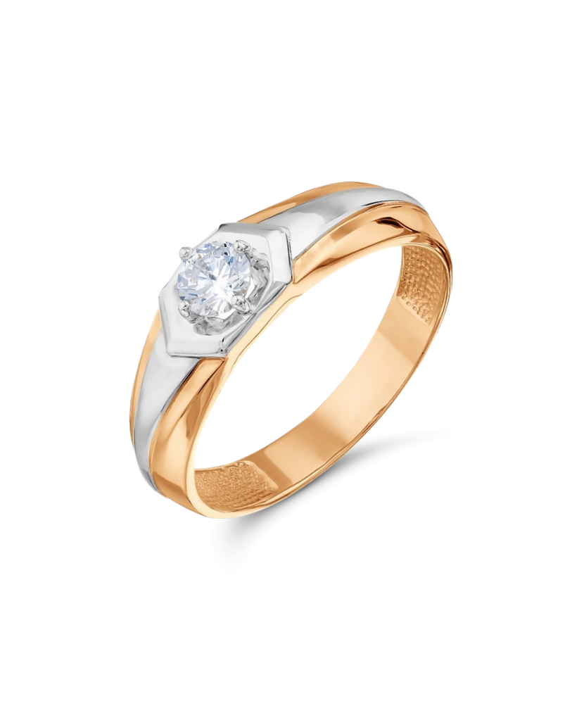 Gold ring with zircons