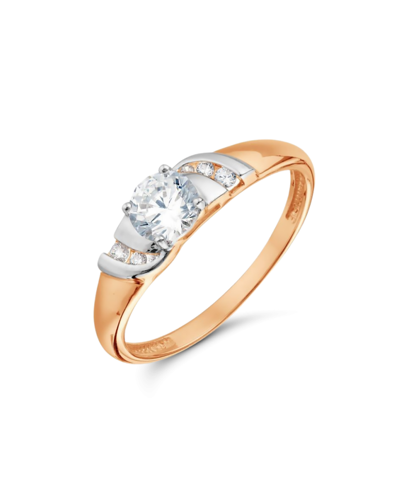 Gold ring with zircons