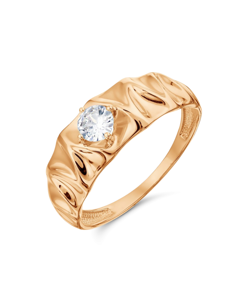 Gold ring with zirconium