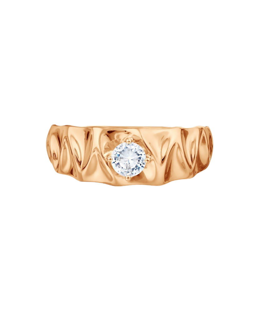 Gold ring with zirconium