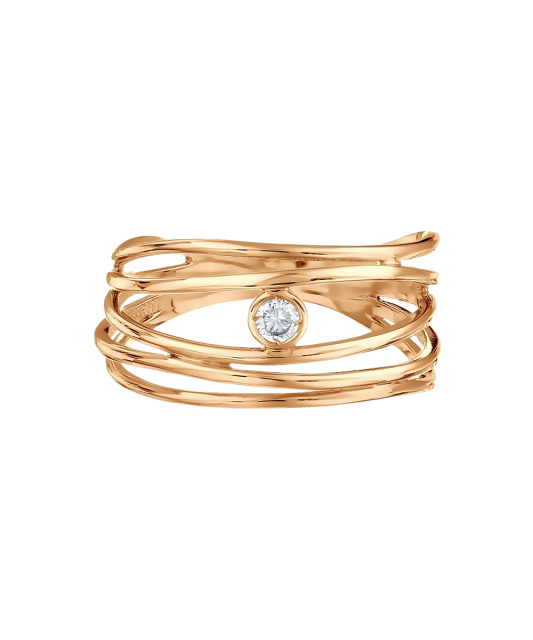 Gold ring with zirconium