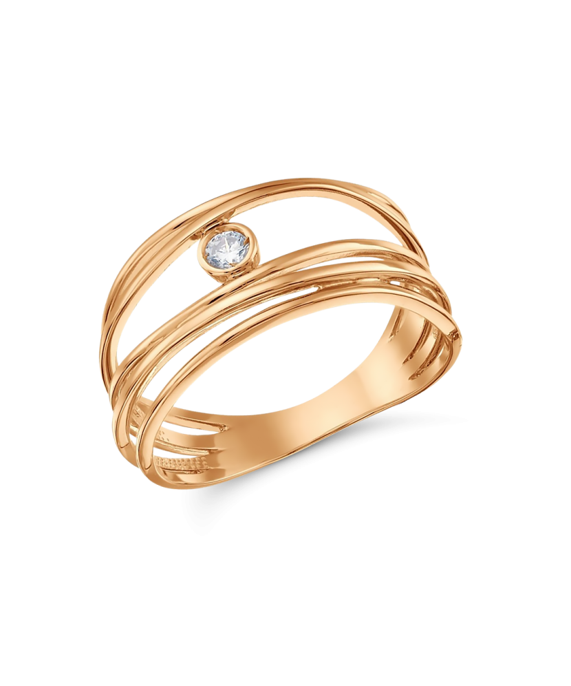 Gold ring with zirconium