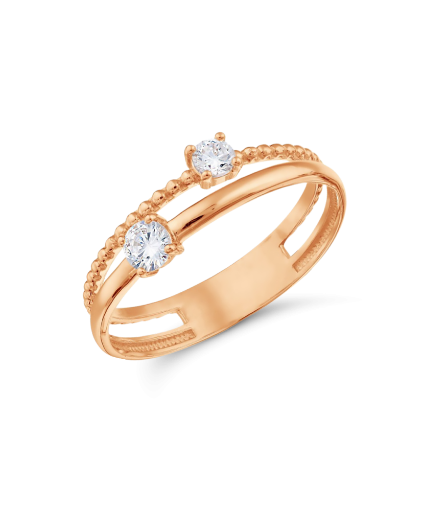 Gold ring with zircons