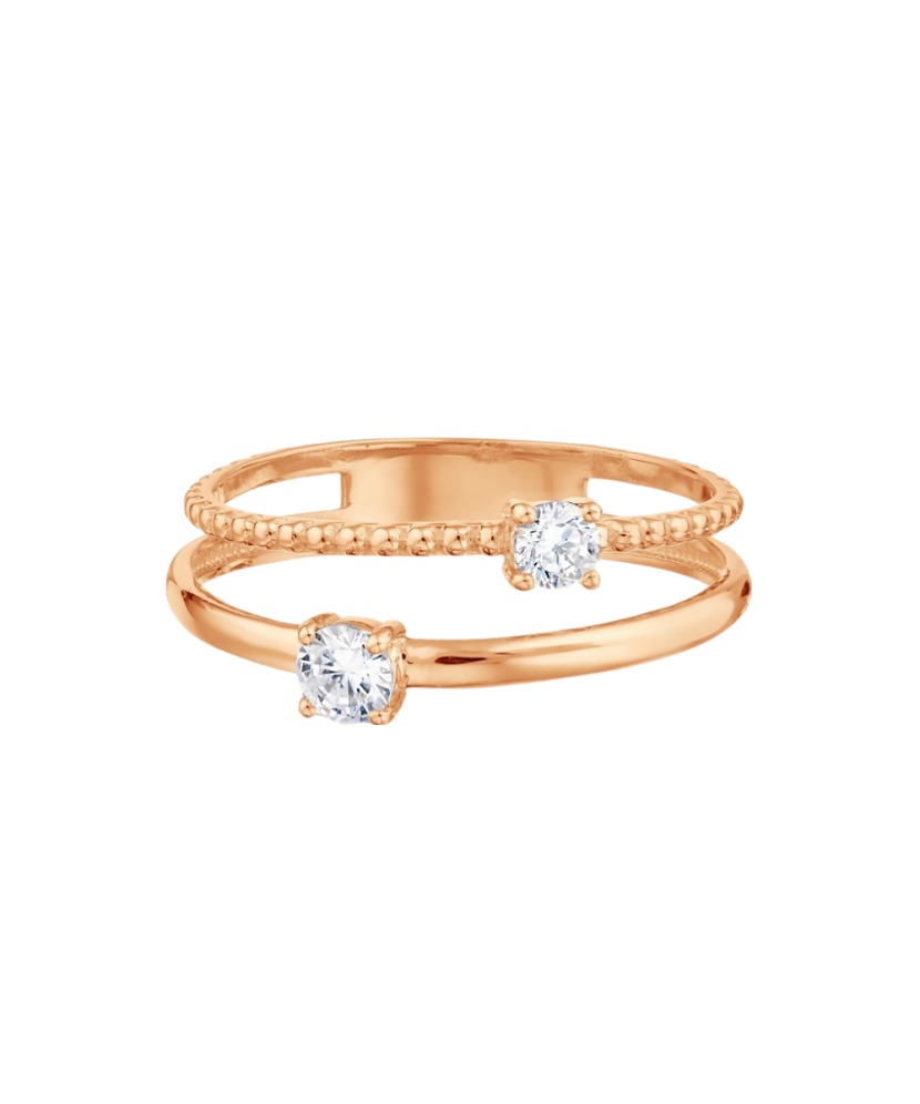 Gold ring with zircons