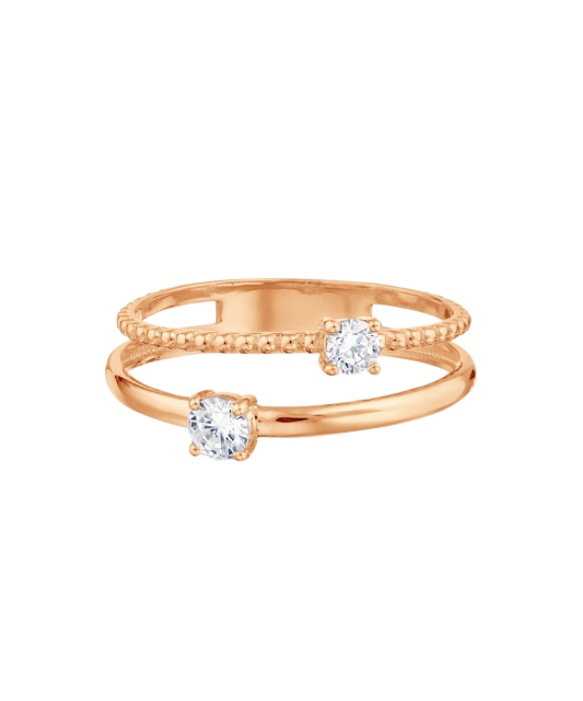 Gold ring with zircons