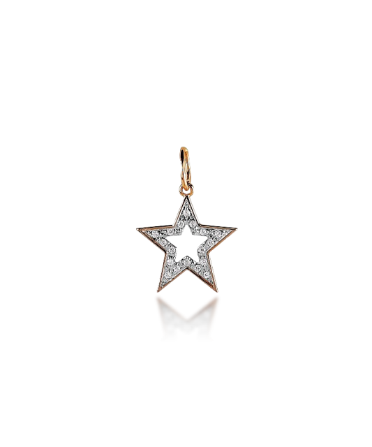 Gold pendant with zircons "star"