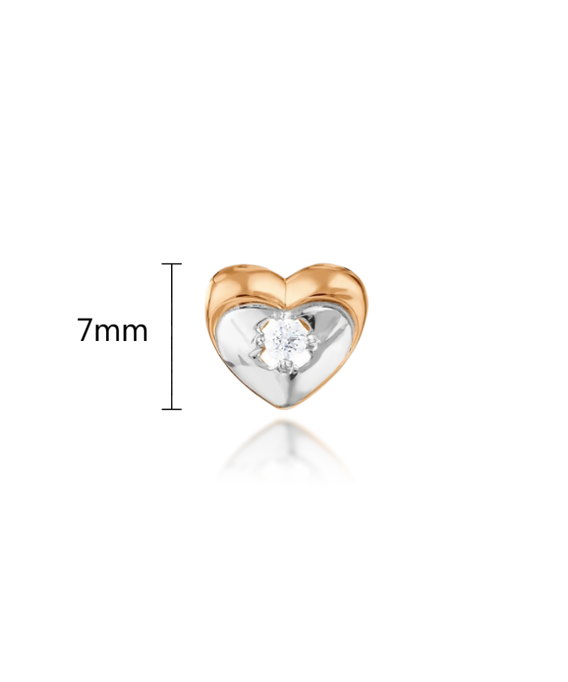 Gold pendant with zirconium "heart"