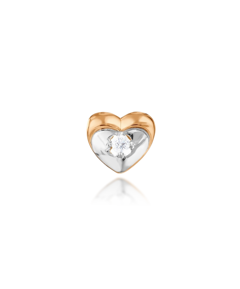 Gold pendant with zirconium "heart"