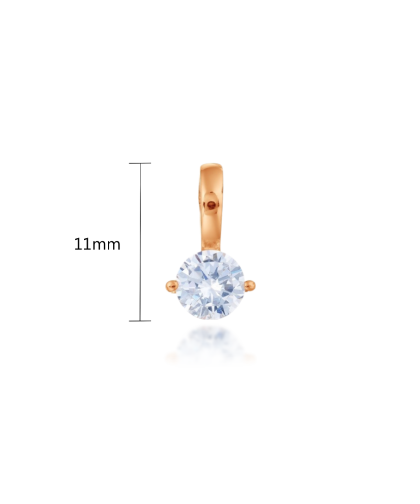 Gold pendant with zirconium