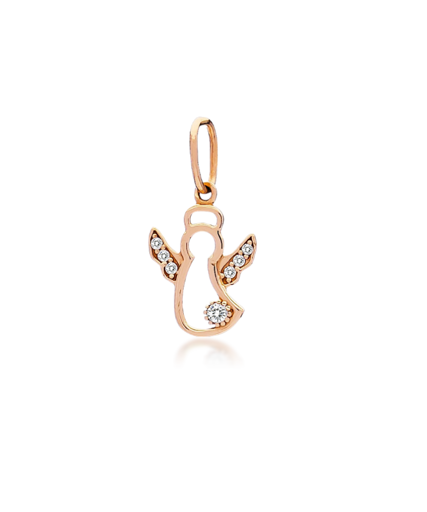 Gold pendant with zircons "angel"
