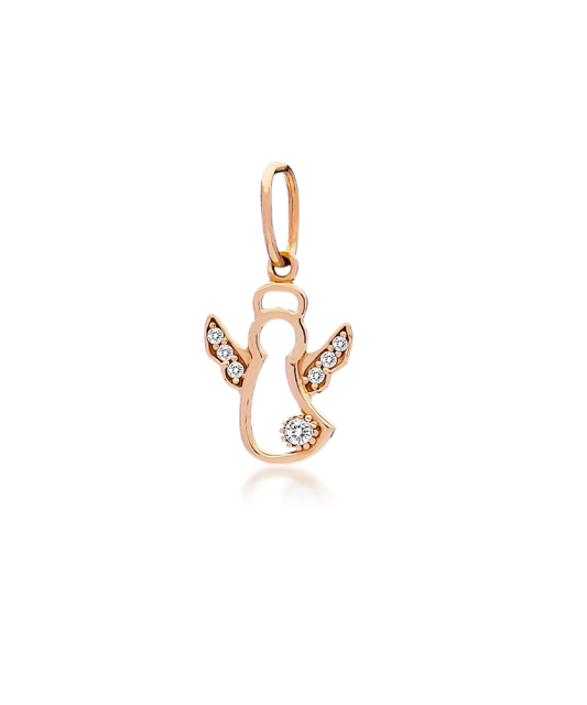 Gold pendant with zircons "angel"