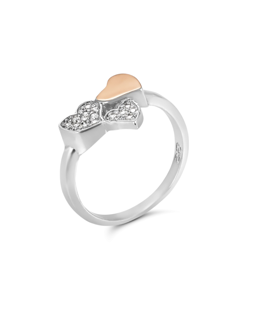 Gold plated Sterling silver ring with zircons