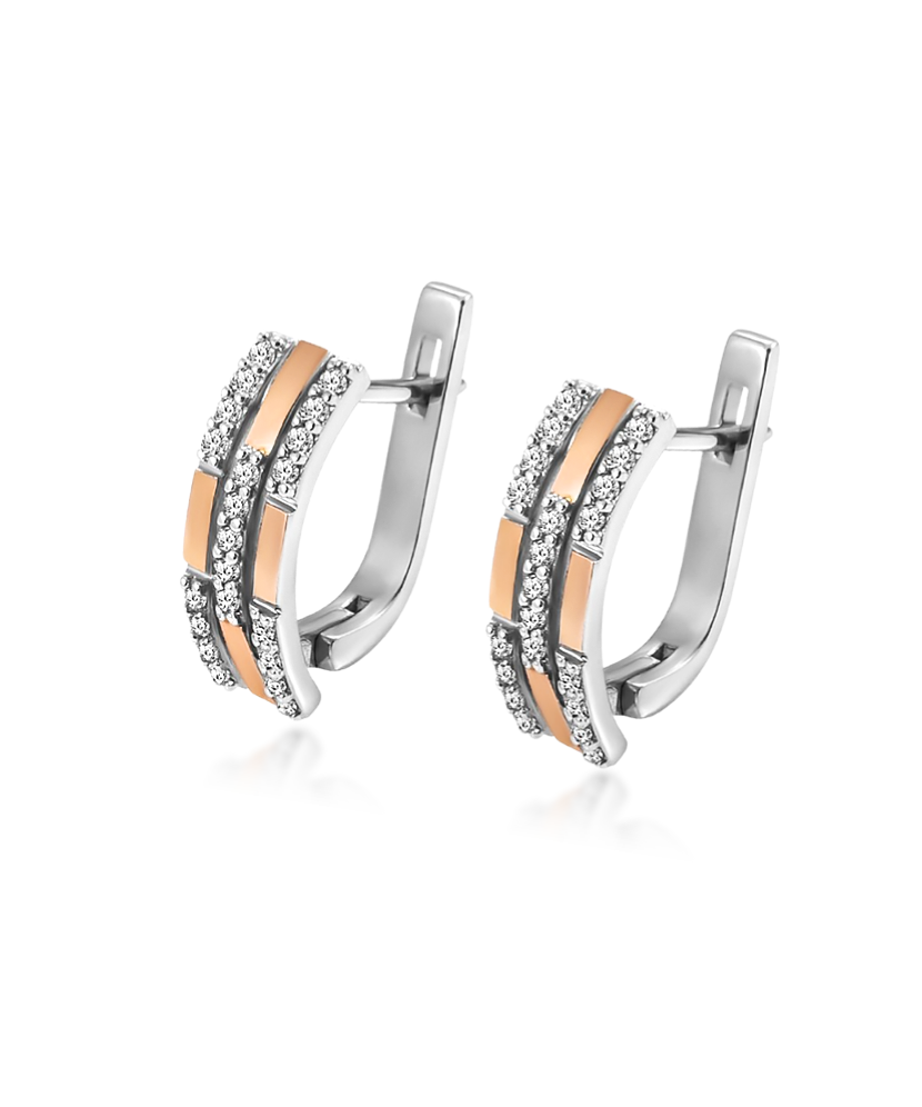 Gold plated sterling silver earrings with zircons