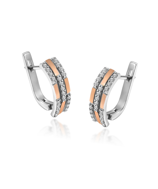 Gold plated sterling silver earrings with zircons