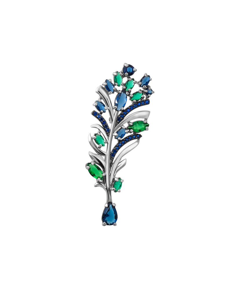 Sterling silver  brooch with zircons