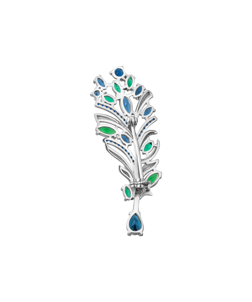 Sterling silver  brooch with zircons