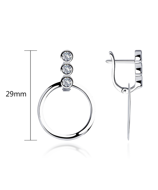 Sterling silver earrings with zircons