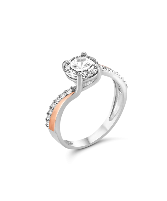 Gold plated Sterling silver ring with zircons