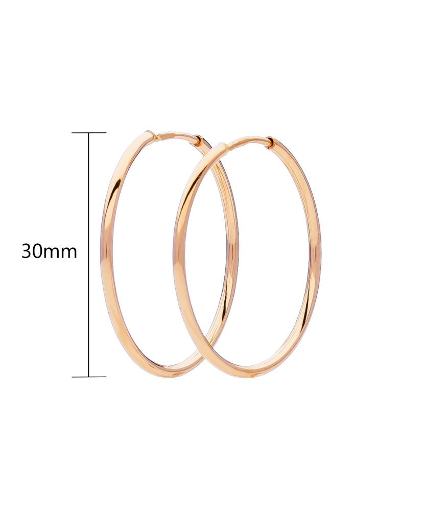 Gold hoop earrings 30mm