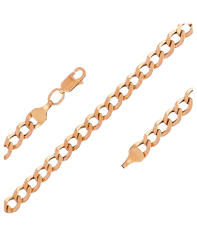 Gold bracelet "Curb" 5.1mm