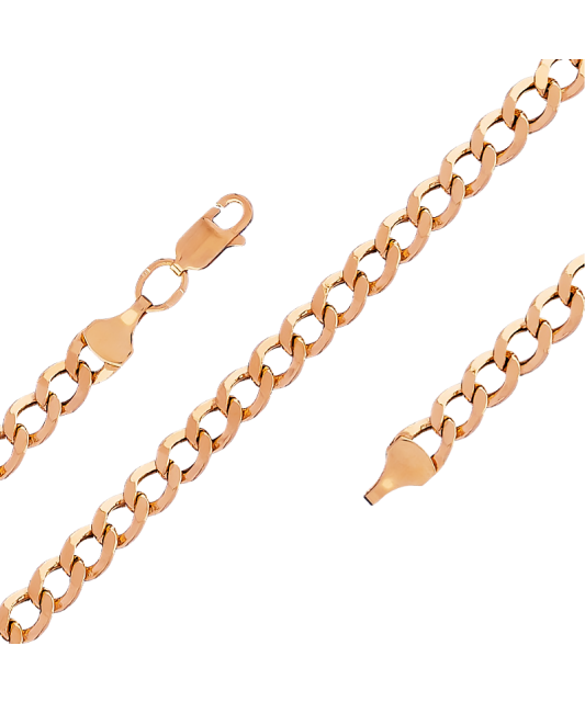 Gold bracelet "Curb" 5.1mm