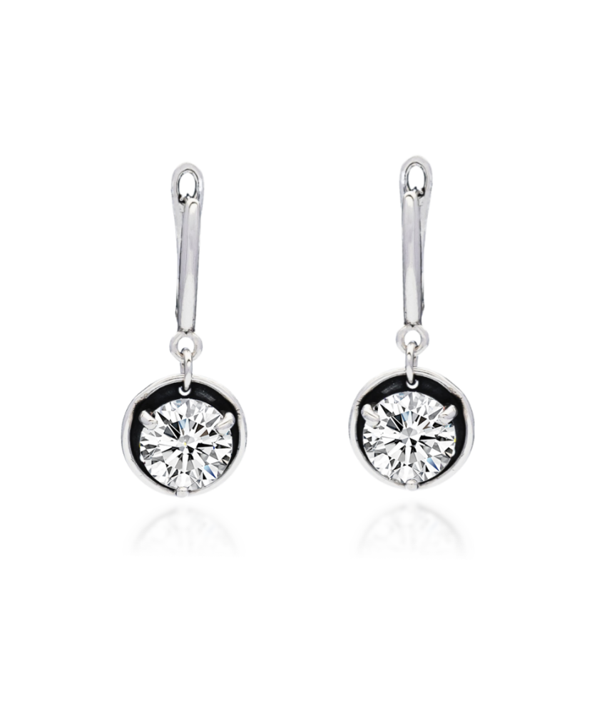 Sterling silver earrings with zirconium