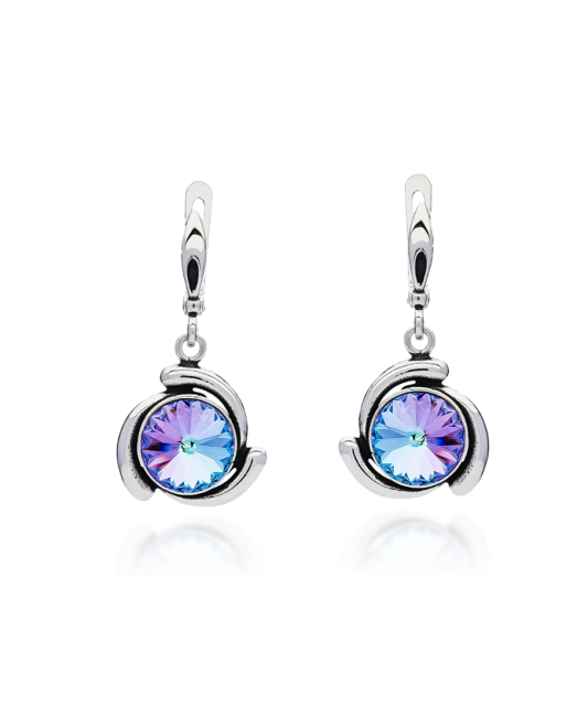 Sterling silver earrings with crystal