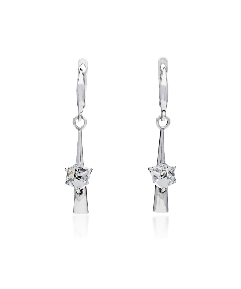 Sterling silver earrings with crystal