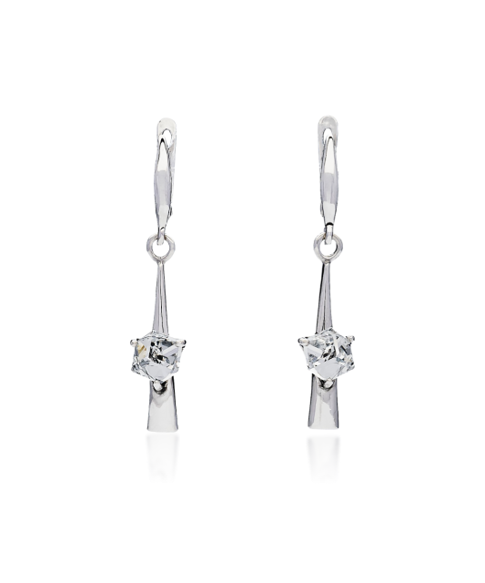 Sterling silver earrings with crystal