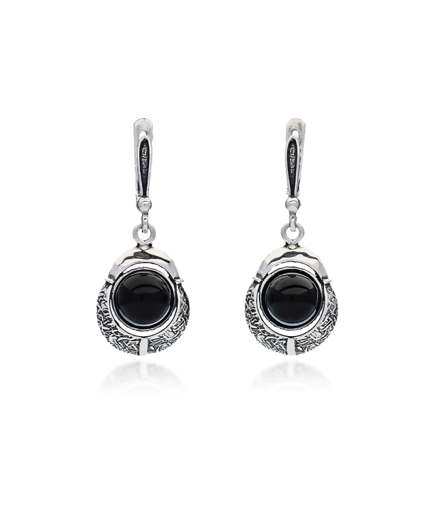Sterling silver earrings with onyx