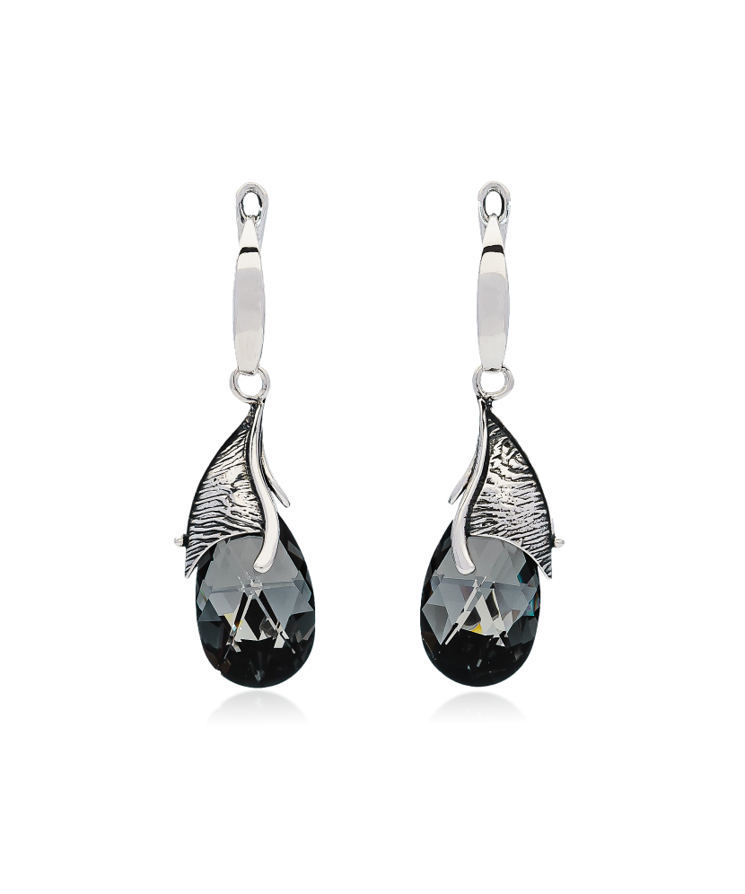 Sterling silver earrings with crystal