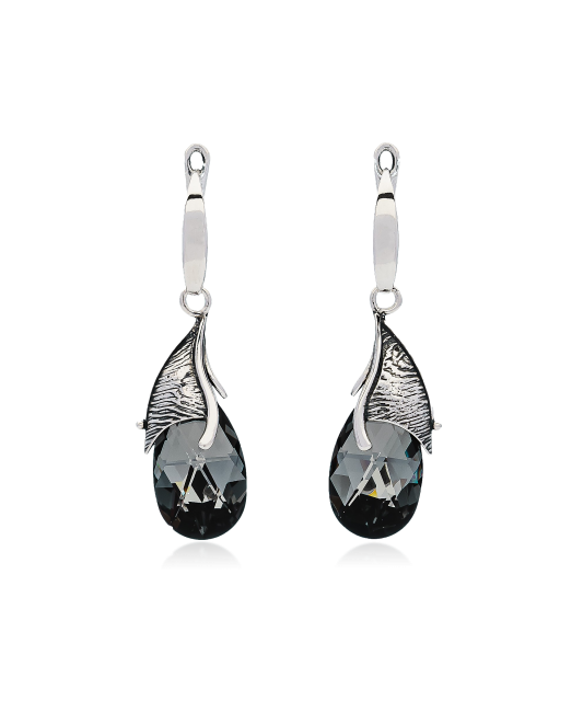 Sterling silver earrings with crystal