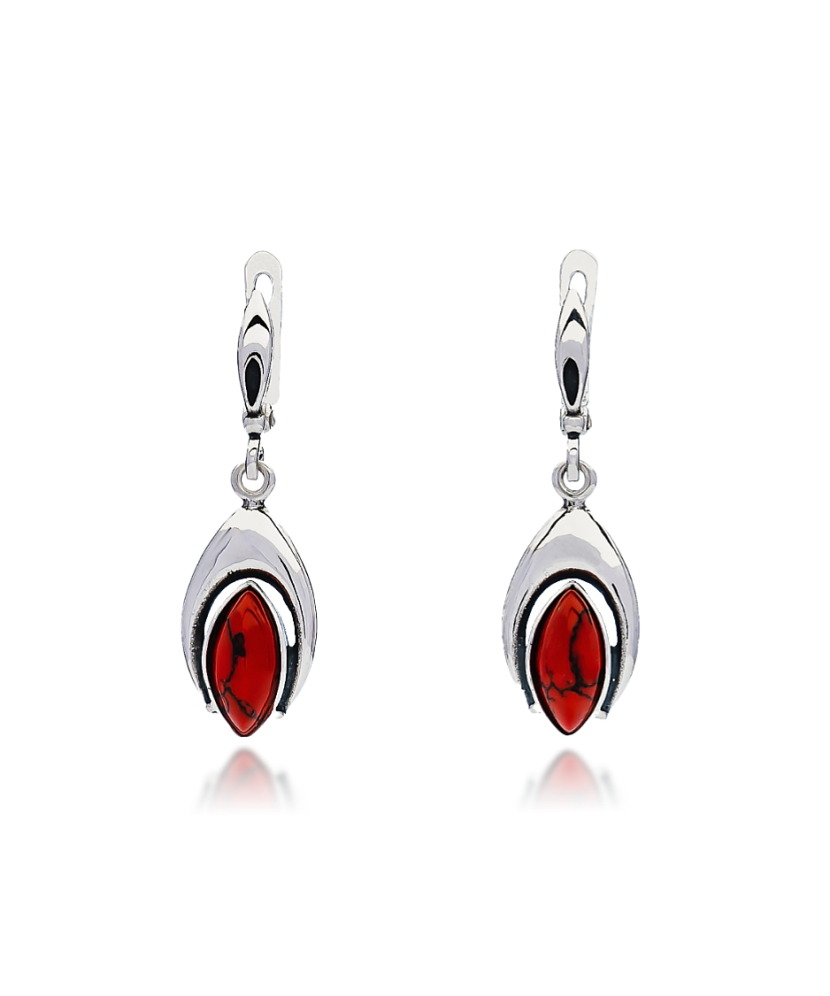 Sterling silver earrings with coral