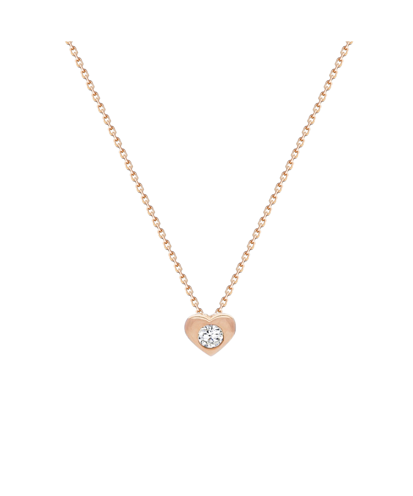 Gold chain with zirconium pendant "heart"