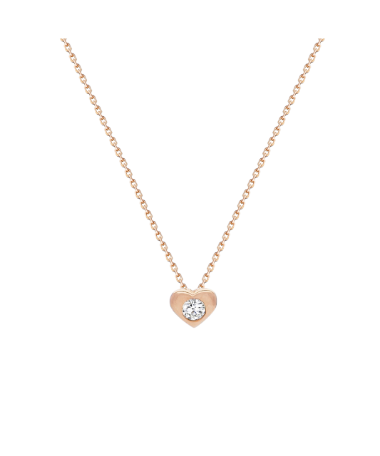 Gold chain with zirconium pendant "heart"