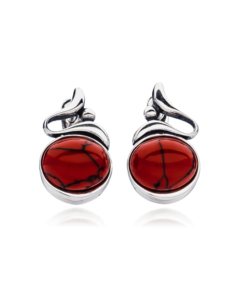 Sterling silver earrings with coral