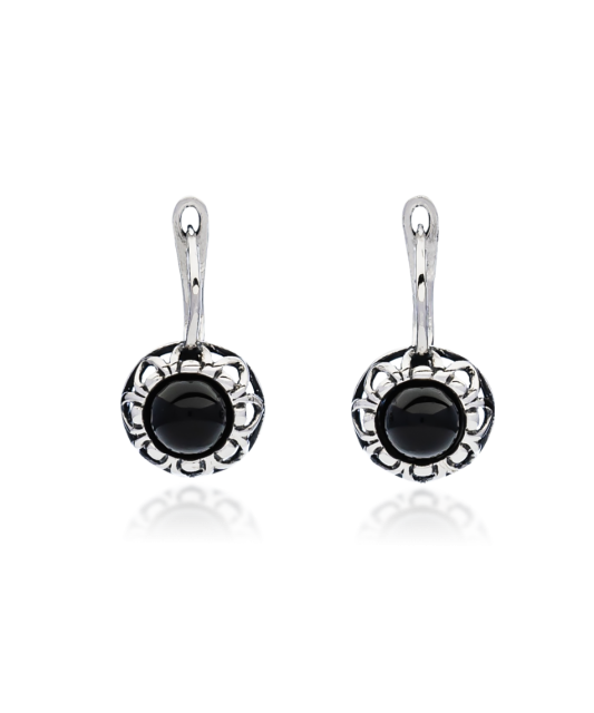 Sterling silver earrings with onyx
