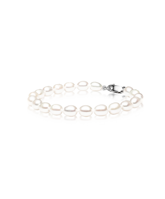 Bracelet with pearls and silver