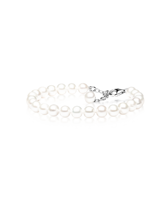 Bracelet with pearls and silver