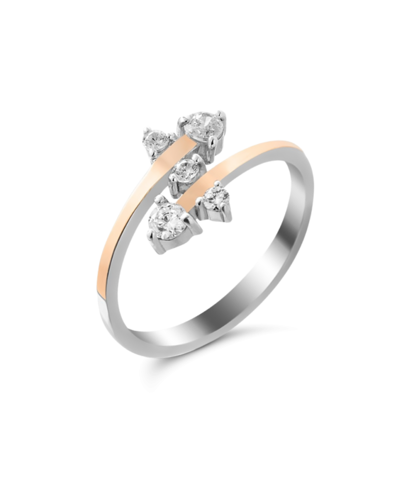 Gold plated Sterling silver ring with zircons