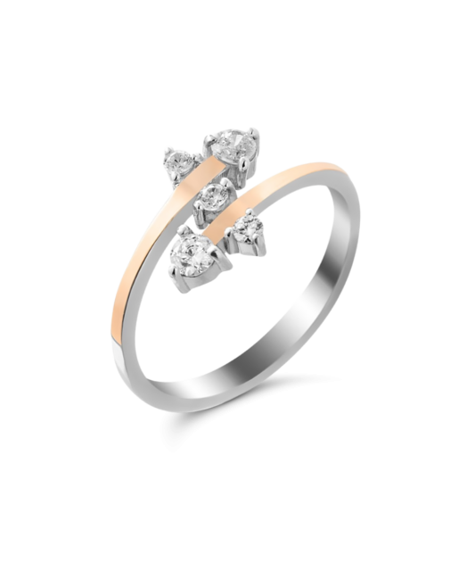 Gold plated Sterling silver ring with zircons