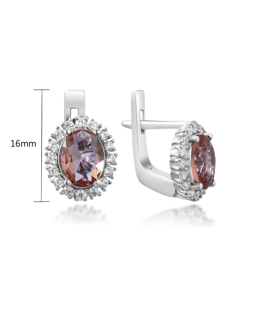 Sterling silver earrings with sultanite and zircons