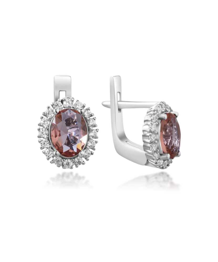 Sterling silver earrings with sultanite and zircons